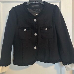 NWT Zara sold out boucle jacket w/rhinestone buttons and removable cuffs size M